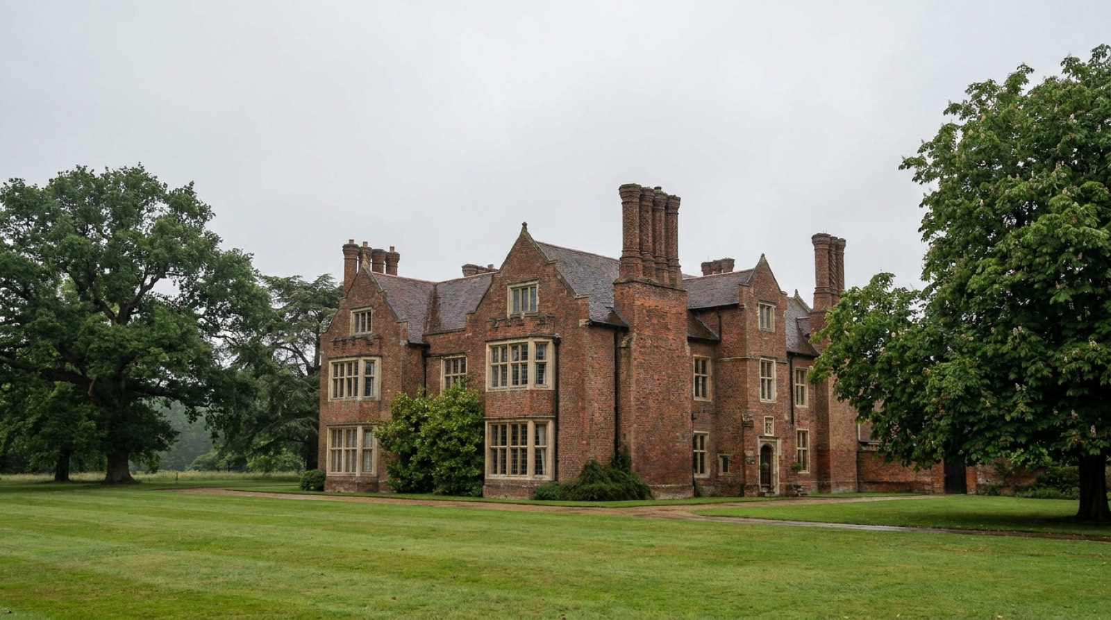 Historic Tudor red-brick manor house in parkland, Fulham